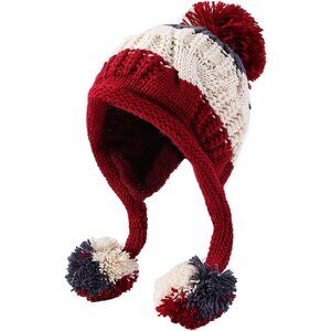 Women Winered Winter Peruvian Cover Ears Beanie Hat Ear Flaps Sherp Ski Snow